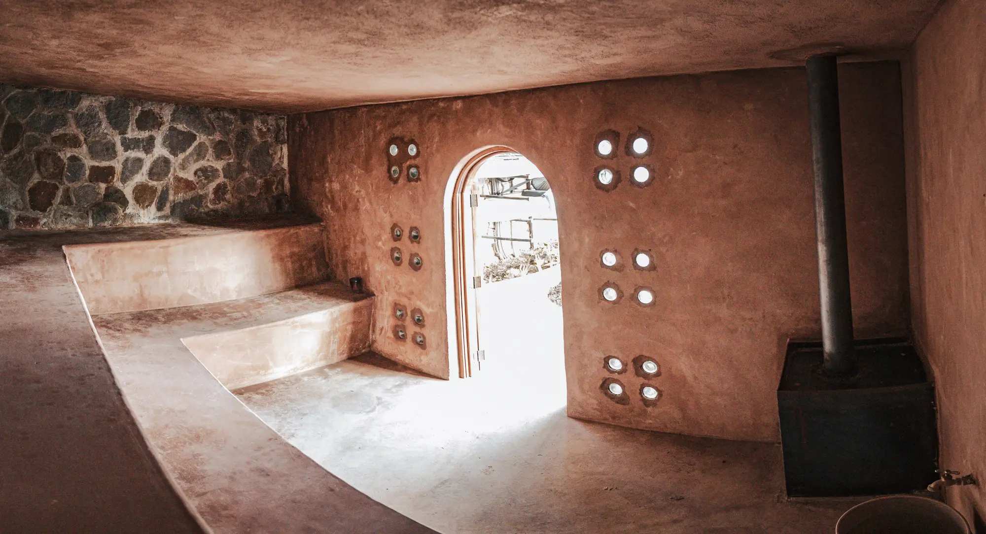 Panoramic view of Lago Atitlán and surrounding volcanoes from Casa Floresta